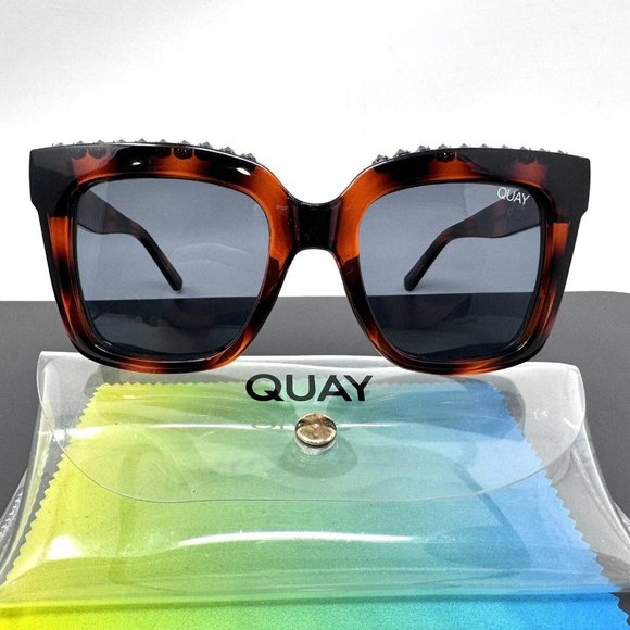Quay Sunglasses Icy 126 Studded Tortoise Square Discontinued Model main image 10